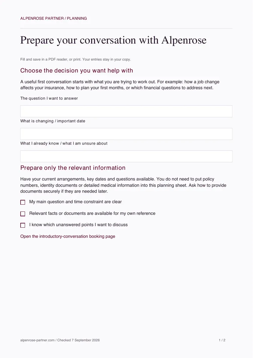 Preview of Prepare your conversation with Alpenrose